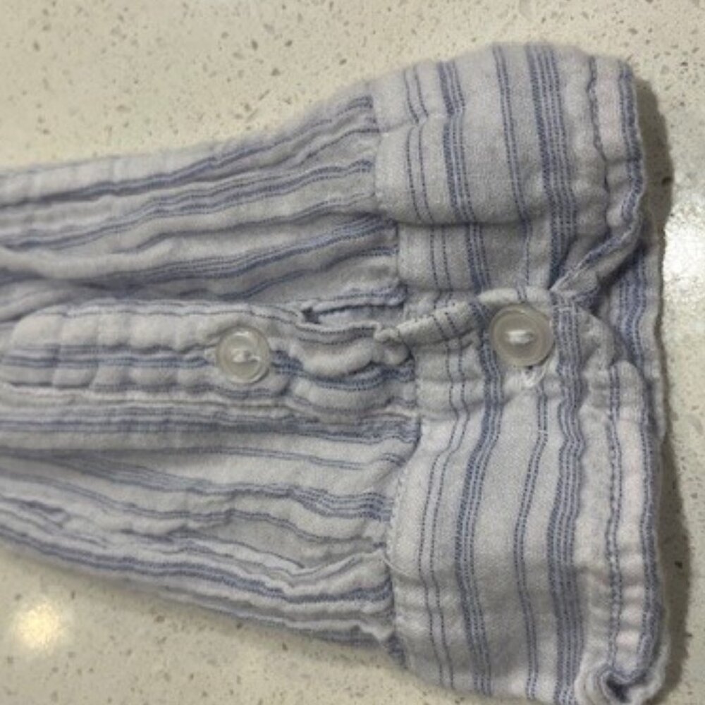 Sundry Sea Sun Salt White with Micro Blue Stripes Shirt - Size S - Picture 7 of 7